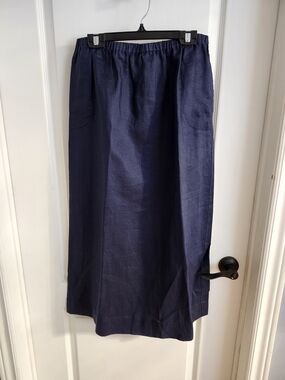 New Evan Picone Navy Elastic-Waist Maxi Skirt